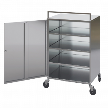 Closed trolley for transporting semi-finished meat products