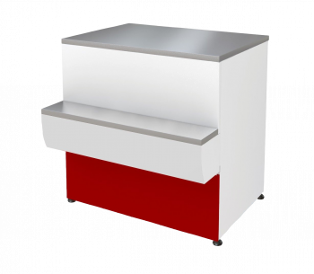 Tair unrefrigerated cash register counter