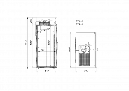 Refrigerated cabinet V1.4-GLD