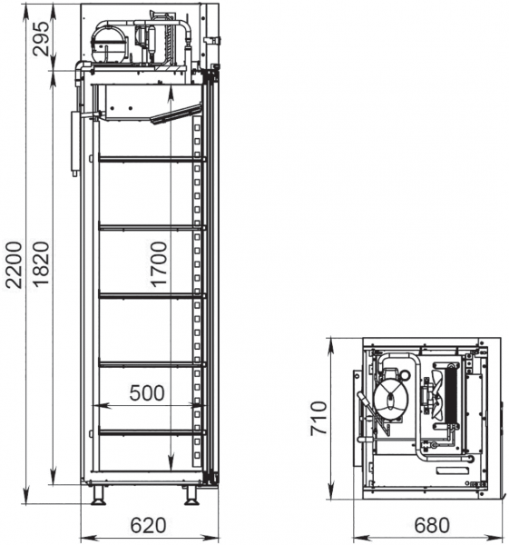 Refrigerated pharmaceutical cabinet ШХФ-500-НСП