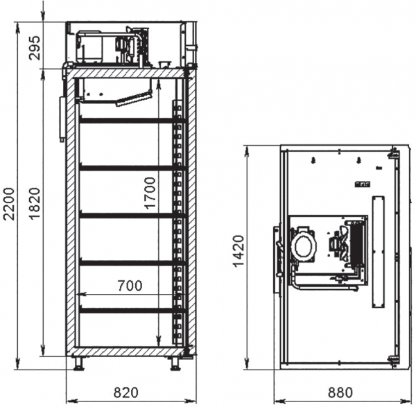 Refrigerated pharmaceutical cabinet ШХФ-1400-НГП