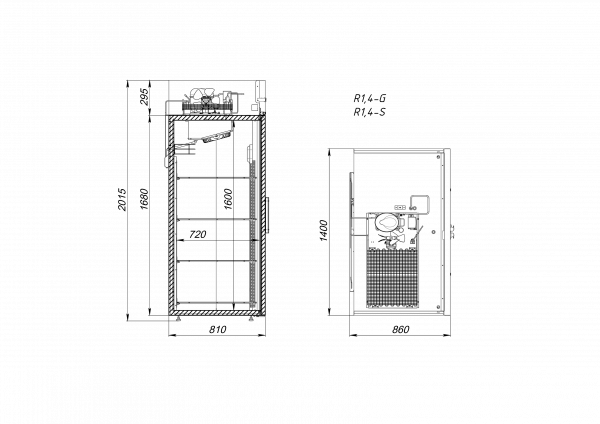 Refrigerated cabinet R1.4-G