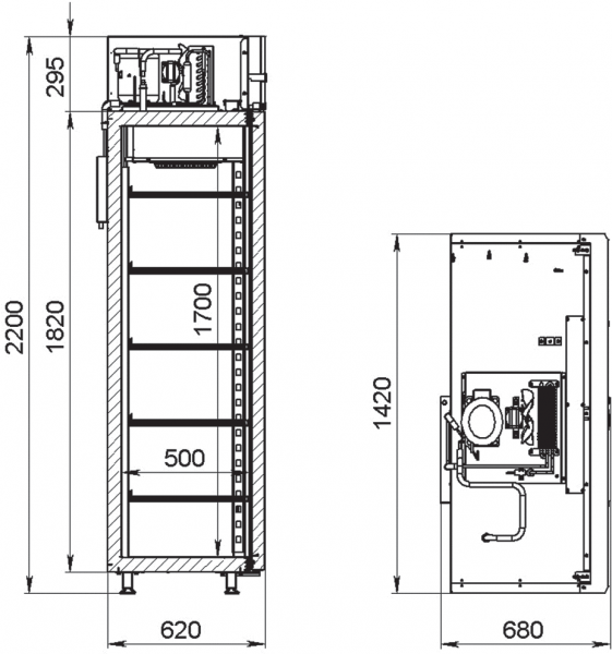 Refrigerated pharmaceutical cabinet ШХФ-1000-КГП